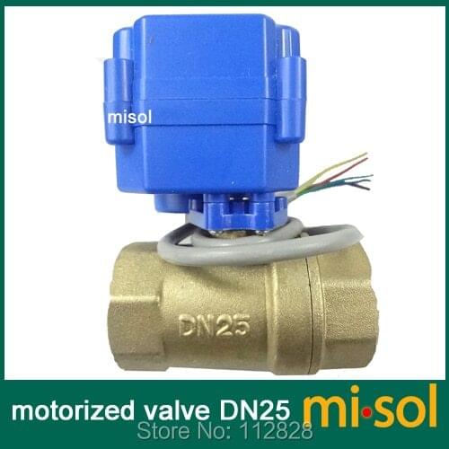 Motorized valve brass, G1" DN25, 2 way, CR05, electrical valve, motorized ball valve