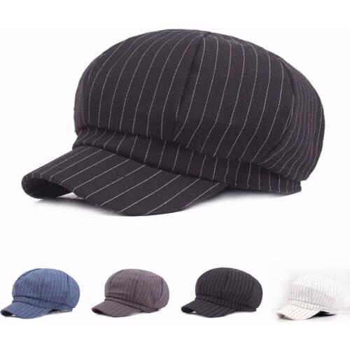 Men Vintage Cotton Gatsby Newsboy Hat Cabbie Driver Bakerboy Cap Peaky Flat Hats HATCS0515
