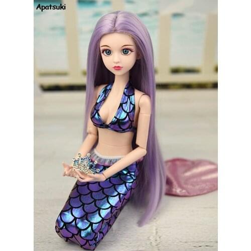 Mermaid Doll Clothes For 1/4 1/3 Dolls Bra Fishtail Skirt Clothes For 40-50cm XINYI Dolls 1:4 1:3 Doll Accessories Kid Toy Girls