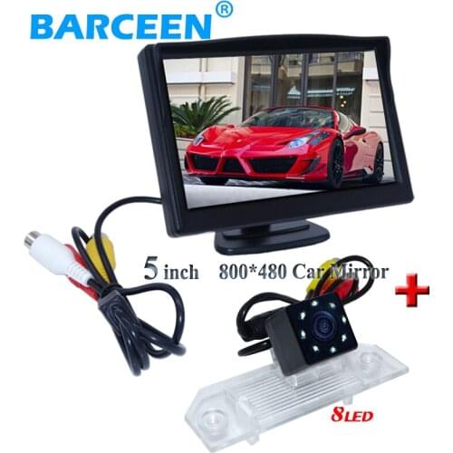 5" car reserve parking monitor lcd screen +8 led auto car rearview camera ccd image sensor suitable for Ford focus sedan