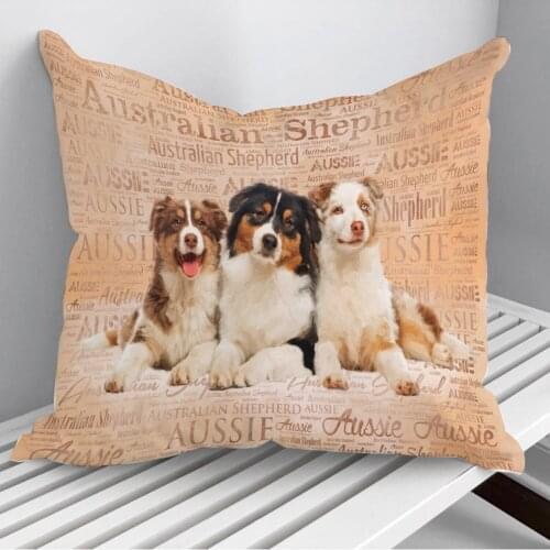 Australian Shepherd Throw Pillows Cushion Cover On Sofa Home Decor 45*45cm 40*40cm Gift Pillowcase Cojines Dropshipping