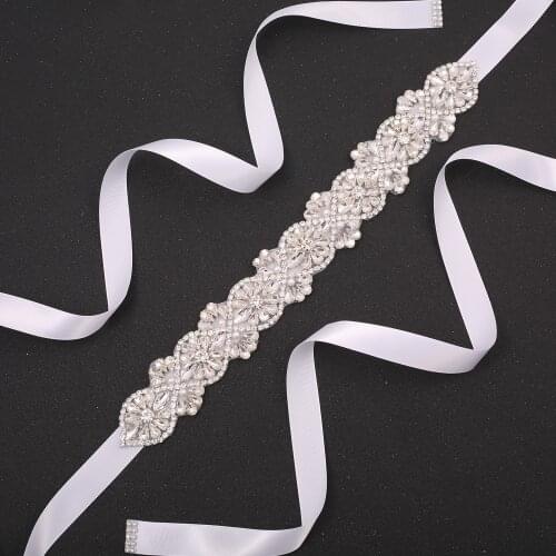SESTHFAR Rhinestone Bridal Belt Bridesmaid Sash Crystal Headband Wedding Belt Women Dress Accessories
