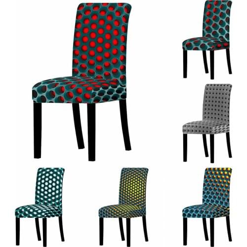 3D Colorful Cave Chair Covers Spandex Stretch Geometry Seat Chair Case Wedding Removable Big Elastic Slipcover Chair Cover Green