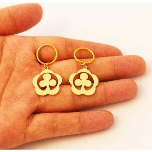 Stainless steel Earrings For Women Girls Gold Color Earring Hawaii Guam Flower Shape Jewelry Gifts