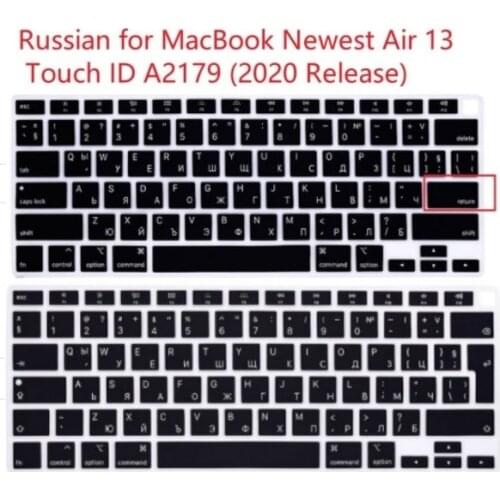 Russian Language for MacBook Air 13 Touch ID 2179 A2179 M1 A2337 A 2337 2021 2020 Silicone Keyboard Cover Skin Protector