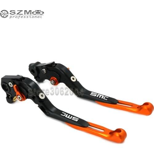 For KTM 690 SMC/SMC-R 2014-2016 2015 Motorcycle Accessories Folding Extendable Adjustable Brakes Clutch Levers With LOGO CNC