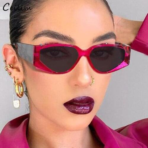 Vintage Punk Cat Eye Sunglasses Women 2021 New Luxury Brand Fashion Small Frame Sun Glasses Retro Pink Leopard Steampunk Shades