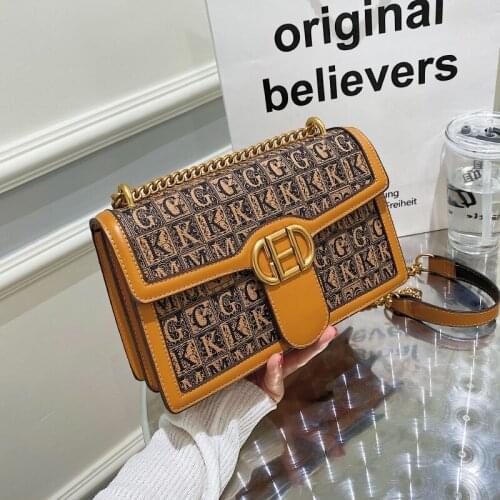 Letter Vintage Crossbody Bags for Women 2021 New Luxury Designer Female Bag Chain Small Purse Popularity Leather Shoulder Bag