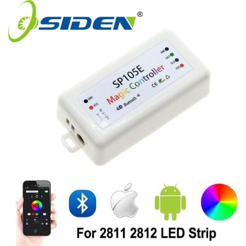 SP105E Magic Controler Bluetooth WS2811 WS2812B led controller RGB/RGBW APA102 WS2801 pixels Led Strip Leds DC5V-24V