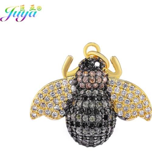 AAA Cubic Zirconia Jewelry Gold Bee Suspension Charm Pendants Accessories For Women Gratuation Teachers' Day Gift Jewelry Making