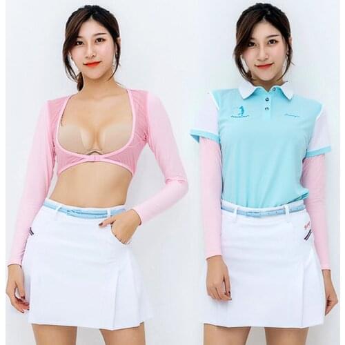 Women Golf Cooling Shawl Summer Sun Protection Arm Sleeves Ladies Long-Sleeved Ice Silk Shirt Vests Arm Sleeve Cycling Arm