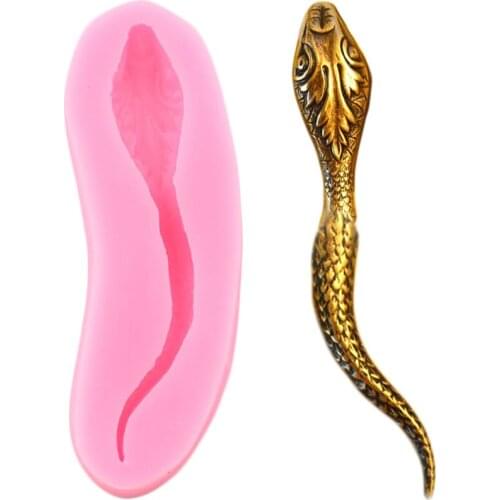 Snake Silicone Mold Cupcake Topper Fondant Cake Decorating Tools Chocolate Gumpaste Molds Resin Clay Mould Candy Making Moulds