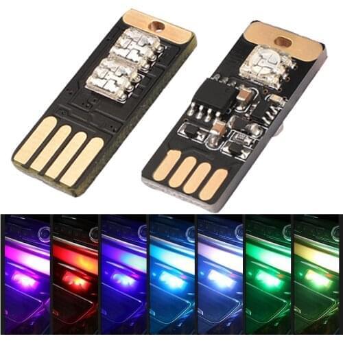 1 Pieces 7 Color Mini USB RGB Light LED Modeling Light Car Ambient Light Neon Interior Light Car Interior Decorative Light