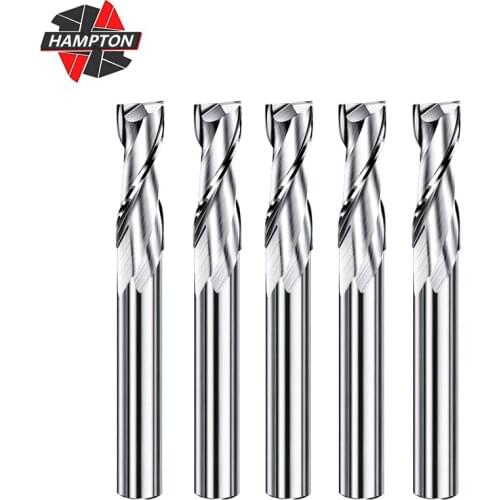 1pc Milling Cutter 6.35mm Shank 2 Flutes Spiral Carbide Compression Milling Cutter Woodwork Milling Tool CNC Router Bit End Mill