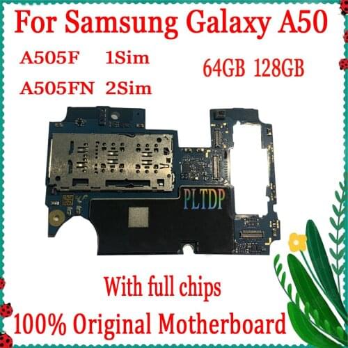 Official version For Samsung Galaxy A50 A505F/A505FN Motherboard Single/dual 100% Original Full chips&Android System Logic Board