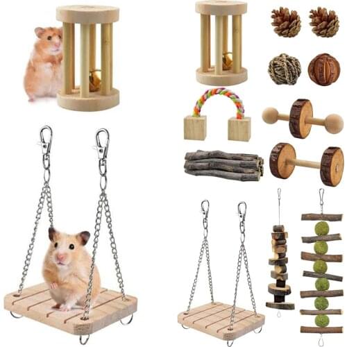 12Pcs Guinea Pig Toys Chinchilla Hamster Toys Bunny Chew Toys Rat Gerbil Molar
