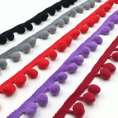 2 yards MINI Pearl Pompom Fringe Ribbon Pom Pom Lace Trim Ball Ribbon Sewing Lace Kintted Fabric Handmade DIY Craft Accessories