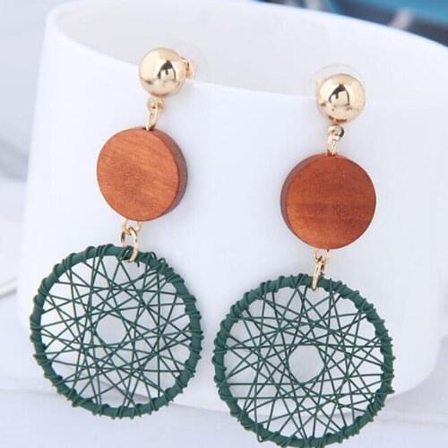 2020 Fashion Luxury Simple Big Round Earrings Women Fashion Korean Style Hollow Mesh Drop Earrings Statement Jewelry