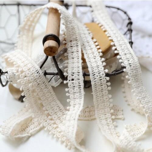 3 Meters Width 1.8cm Beige Yellow Lace Trim Ribbon Water Soluble Cotton Embroidery Lace Decor DIY Crafts Apparel Sewing Supplies