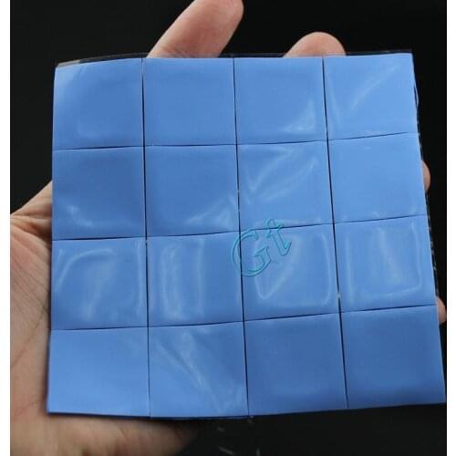 48 Pieces 25 x 25 x 2mm Blue Conductive Silicone Thermal for CPU GPU VGA Conductive Pad