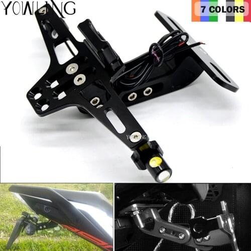 Motorcycle Accessories CNC Rear License Plate Mount Holder with LED Light For Honda CBR1100XX CBR300R CB300F FA CBR500R CB500F X
