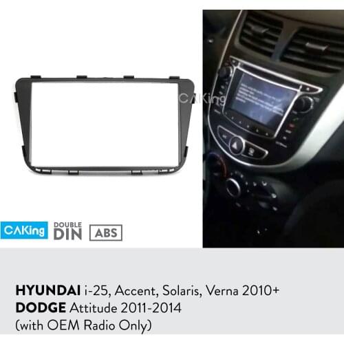 Car Fascia Radio Panel for HYUNDAI i-25, Accent, Solaris, Verna 2010+ Dash Kit Facia Plate Adapter Cover Console Bezel