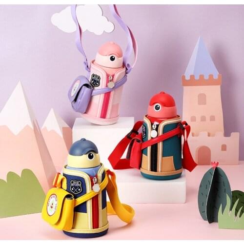550ml Childrens Thermos Student Baby Creative Portable Cute Bag Anti-fall Water Bottle Boy Girl School Kindergarten Sippy Cup