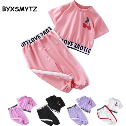 T Shirts Girls Short Sleeved Suit Childrens Clothing Summer Fashion Clothes Casual Outits Baby Girl Tops+Pants Set 2-8 Year Old