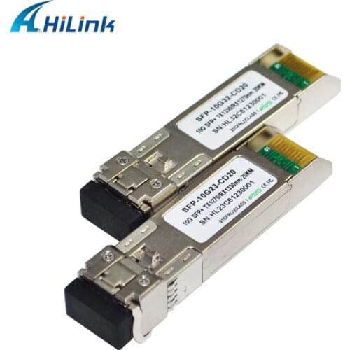 HILINK 20 pairs a lot 20Km 10G WDM BIDI SFP+ 1270nm/1330nm DDM LC Connector DBIC Module