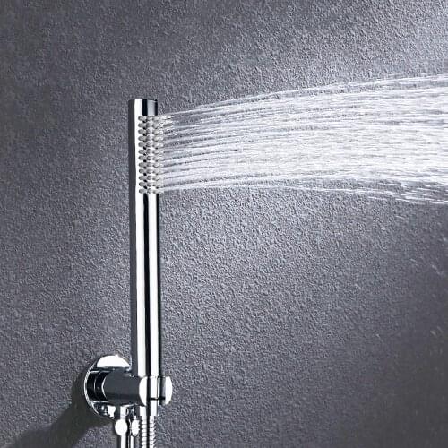 Chrome & Matt Black Brass Hand Shower Head With 1.5 Meter Hose Hand Hold Shower Bathroom Accessories Handheld Showerheads