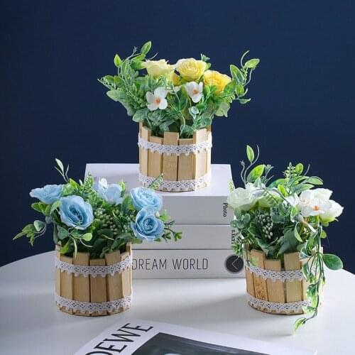 Nordic Fake Plant Round Square Potted Creative Home Desktop Decoration Simulation Fake Flower Bonsai Photo Photography Ornaments