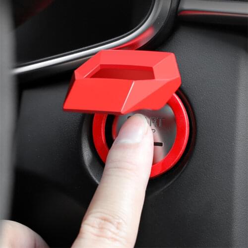 Car Engine Start Stop Button Cover Ring Ignition Start Stop Button Case Switch Push Button Carbon Fiber Protection Cover Sticker