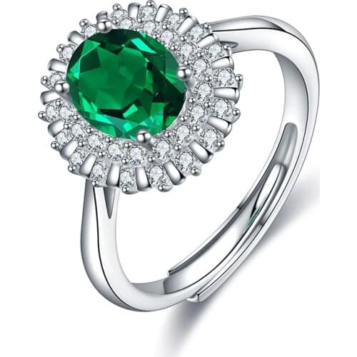 New Design Stainless Steel Jewelry Mens Women Lab Grown Emerald Sterling Silver 925 Rings