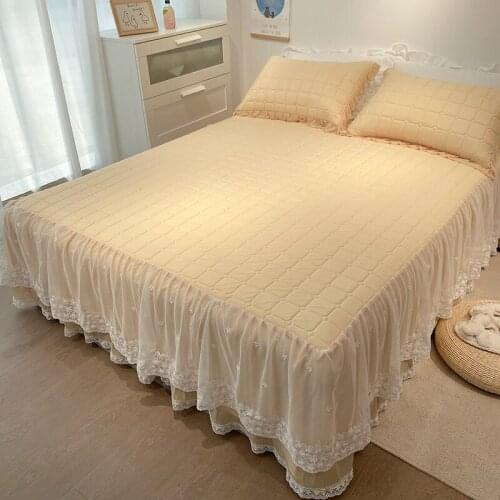 Summer Luxury Bed Skirt And Pillowcase 3pcs Set Soft Natural Latex Washable Bed Sheet Bedsheet Twin Queen King Size Bed Spreads