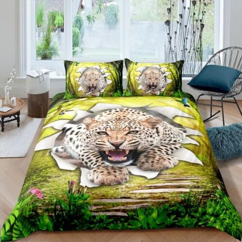 Duvet Cover Sets Bedding Sets Bedding Bag Pillow Shams 180*220 200*225 228*228265*230 3D Animal Tiger Custom Design Bedding sets