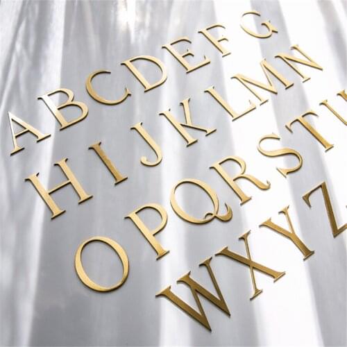 BRASS DECORATIVE ALPHANUMERIC COPPER WALL DOOR DECORATION LETTER NUMBER SIMPLE CREATIVE DECOR VILLA HOUSE NUMBER CUSTOM ALPHABET