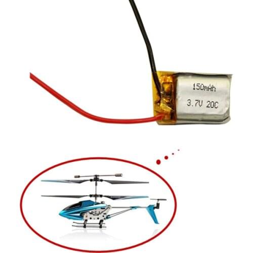 3.7V 150mAh Lipo battery For Syma S107 S107G 1S 3.7V 150mAh Li-Po Battery Without plugs 3.7 V 150 mah Helicopter Part 1PCS