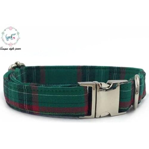 Fashion Dark Green Dog Collar Metal Buckle Dog &Cat Necklace Match Leash Available Seperately Pet Supply