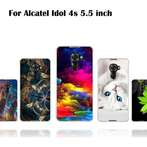 Soft TPU Cover For Alcatel Idol 4s / Windows / 4 Pro OT6070 5.5 inch Cases Back Protection Cover Printing Pattern Cartoon Case