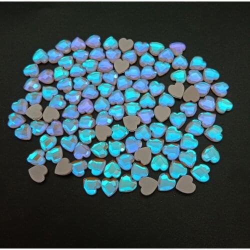 New Style 100 pcs/bag Purple Nail Rhinestone Heart Shape Glass Crystals Nail Art Rhinestones
