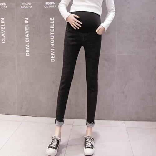 Maternity Clothes Elastic Soft Maternity Jeans Skinny Pregnancy Pants Lovely Trousers for Pregnant Women Spring Autumn Clothing