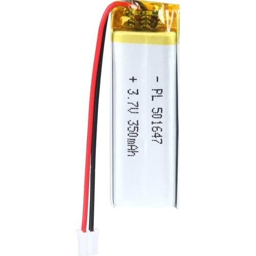 YDL 3.7V 350mAh 501647 Rechargeable Lipo Battery with JST Connector
