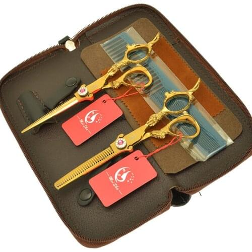 Salon Professional Barbers Scissors 6.0" Hair Cutting Shear Thinning Scissors Dragon Handle Japanese Steel Hair Clippers A0152A