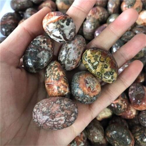 Bulk tumbled colorful red Leopard crystals healing stones for home decoration