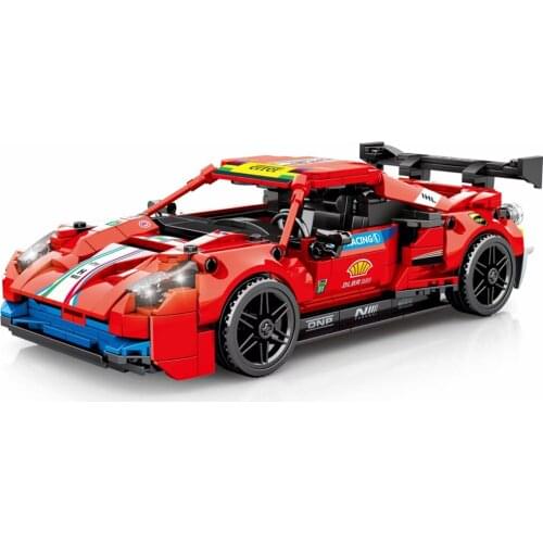 Speed Champions 488 GTE MOC Sports Racing Pull-Back GT3 Car Building Blocks Vehicle Bricks Classic Model Toys For Children Gift