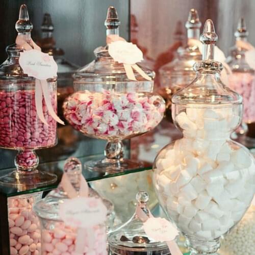 Glass Candy Jars For Wedding Decoration Canister Storage Bottle Food Container
