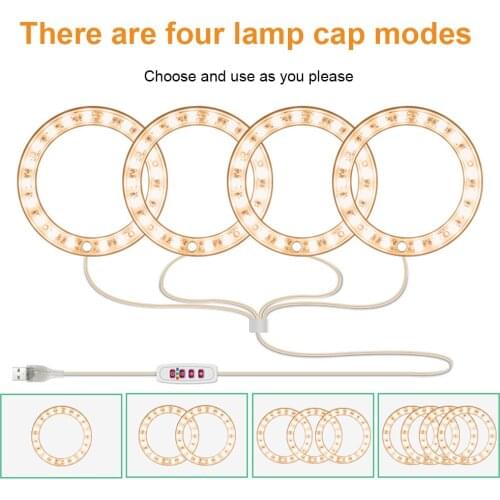 Angel Ring Plant Growth Light Sunlight Warm White Phytolamp USB Waterproof Nursery Lamp Indoor Plants Seedlings Growth Lighting