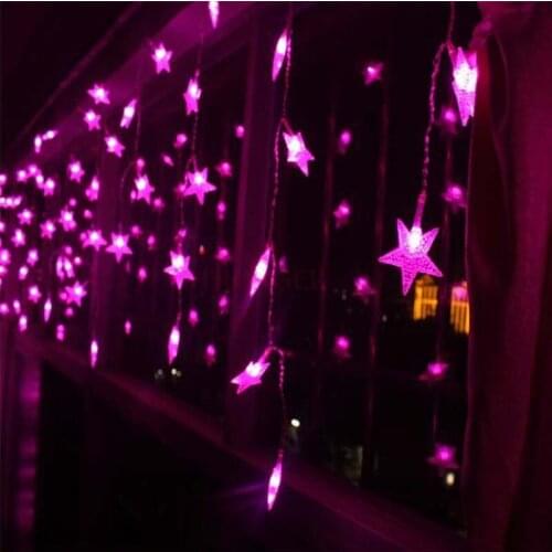 1.5x0.5m 48 Stars LED Curtain Icile Lights String Strip Festival Holiday Christmas Lighting Wedding Party Xmas Decoration Lights