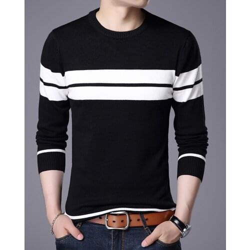 Sweater Men New Casual Pullover O-collar Men Autumn Round Neck Patchwork Quality Knitted Brand Male Sweater Plus Size MZL051