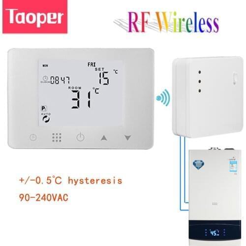RF Wireless Room Thermostat for Gas Boiler/Water Underfloor Heating Smart Programmable Temperature Controller 230V 110V